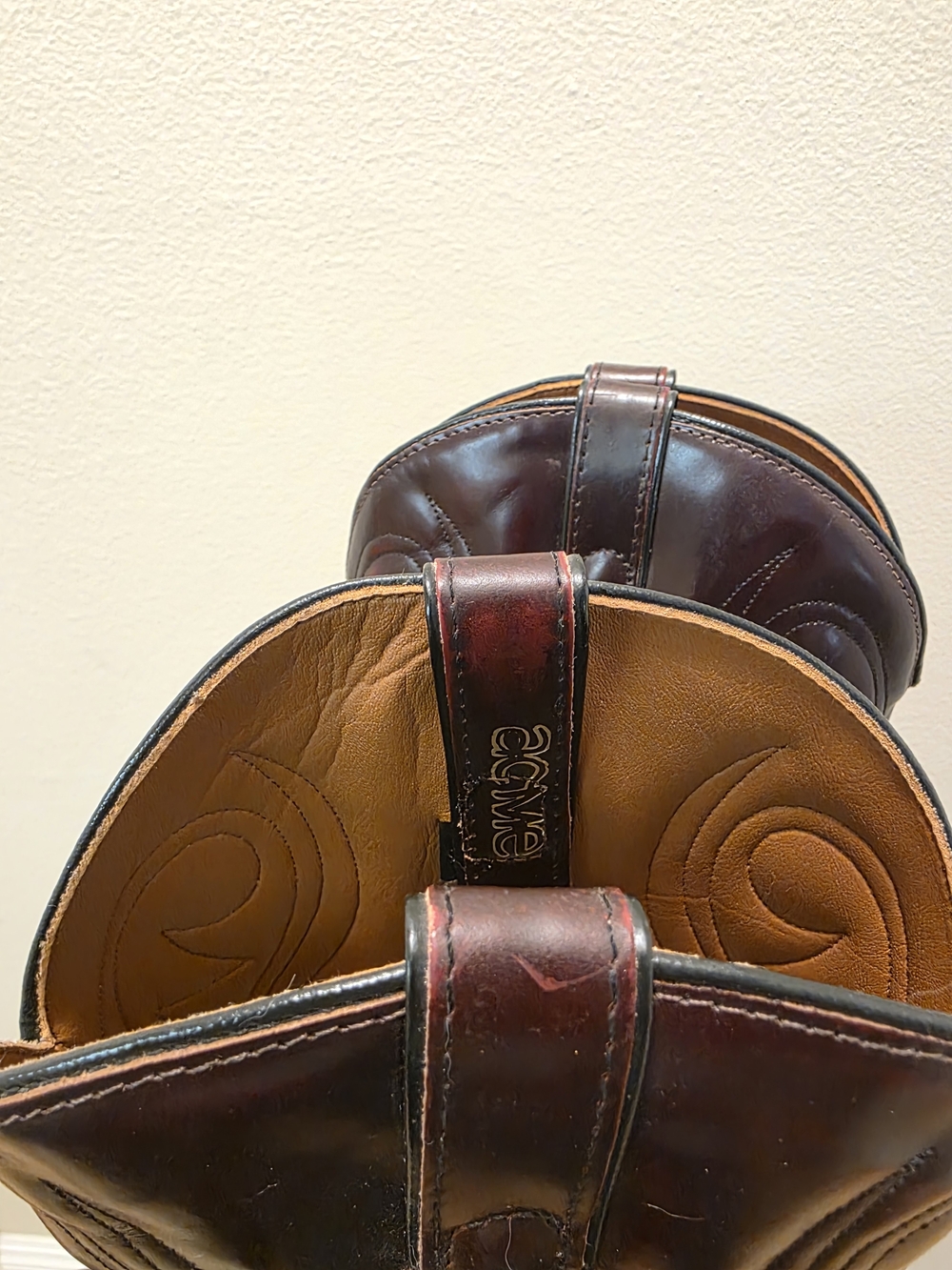 Acme USA Men's Western Leather Cowboy Boots - Burgundy - Picture 11 of 11